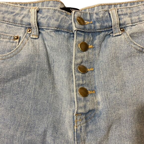 Forever 21 Size 29 Distressed High Rise Button Fly Cuffed Hem Denim Jean Shorts - Picture 5 of 16